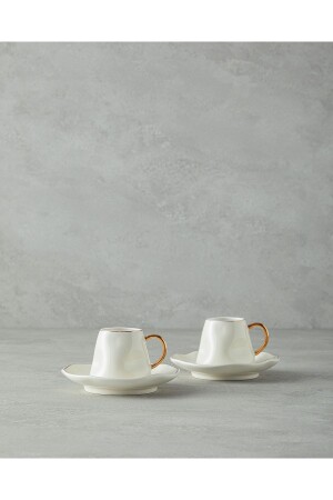 Felix New Bone China 4-teiliges Kaffeetassen-Set für 2 Personen, Weiß - 2