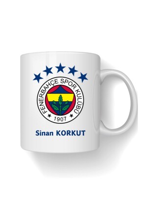 Fenerbahçe Kişiye Özel Porselen Fenerbahçe 5 Yıldızlı Logo Baskılı A Kalite Kupa Bardak - 3