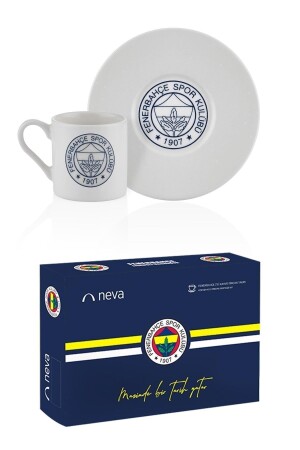 Fenerbahçe Lisanslı Lacivert Logo 2'li Kahve Fincan Takımı N3421 - 8