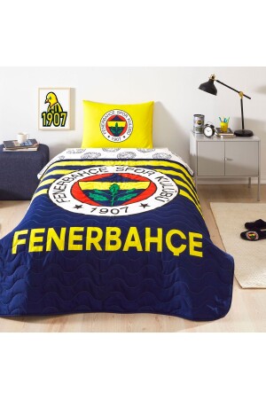 Fenerbahçe Lisanslı Stripe Tek Kişilik Yatak Örtüsü - Yastık Kılıfı - 2