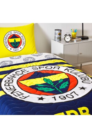 Fenerbahçe Lisanslı Stripe Tek Kişilik Yatak Örtüsü - Yastık Kılıfı - 3