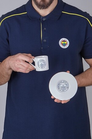 Fenerbahçe lizenziertes dunkelblaues Logo-Set mit 2 Kaffeetassen N3421 - 4