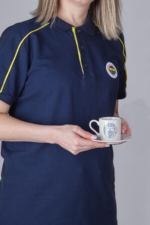 Fenerbahçe lizenziertes dunkelblaues Logo-Set mit 2 Kaffeetassen N3421 - 5