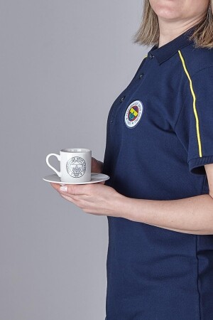 Fenerbahçe lizenziertes dunkelblaues Logo-Set mit 2 Kaffeetassen N3421 - 6