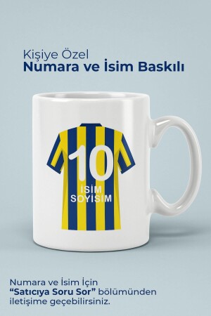 Fenerbahçe personalisierte nummerierte gemusterte Porzellantasse. Speziell von Fenerbahçe entworfene Tasse - 1