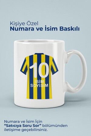 Fenerbahçe personalisierte nummerierte gemusterte Porzellantasse. Speziell von Fenerbahçe entworfene Tasse - 2