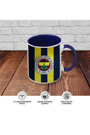 Fenerbahçe tasarımlı içi ve kulbu renkli porselen kupa bardak fenerbahçea - 3