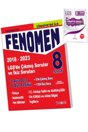 Fenomen 8. Sınıf LGS Tüm Dersler Çıkmış ve İkiz Sorular Seti (2018-2023) Türkiye Genel Deneme - 2