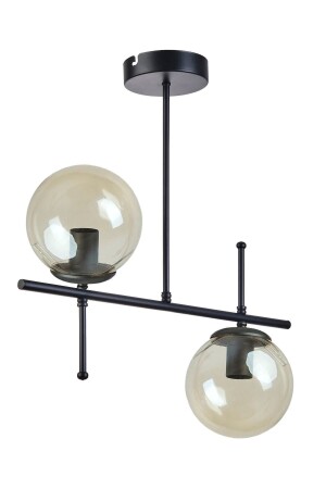 Feris Modern Design Wohnzimmer Küche Schlafzimmer Schwarz Farbe Honigglas 2-teiliger Kronleuchter 54456 - 2