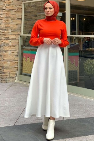 Fermuarlı Uzun Scuba Etek - Cng Moda