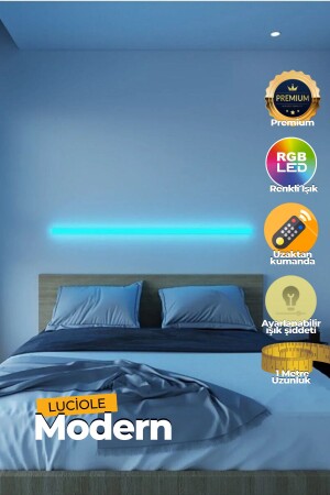 Ferngesteuerte LED-Lampe – über dem Bett – neben dem Fernseher – Wohnzimmer – mehrfarbiges RGB-Ledap14 - 2