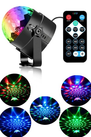 Ferngesteuerte, schallempfindliche LED-Discokugel mit Saugnapf, Disco-Lampe, Disco-Lampe für Fahrzeug und Zuhause - 2