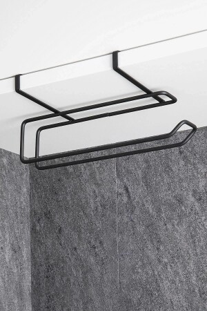 منز-مجلس الخدمة الباب ورقية منشفة رف سوداء- كروم معلقة منشفة ورقية حامل- كروم حمام ومطبخ منشفة - Feronyahome & Garden