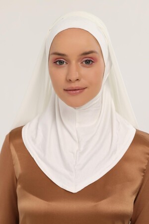 Fertiger praktischer Luxus-Hijab-Chiffon-Schal Ecru - 2