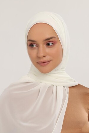 Fertiger praktischer Luxus-Hijab-Chiffon-Schal Ecru - 5