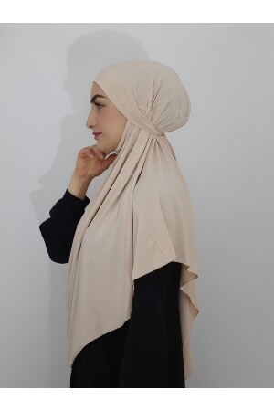 Fertiges Soufflé Praktisches Esarp mit Baglama Khimar Tan Color Soufflé - 5