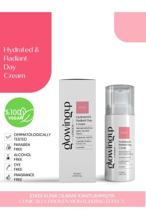 Feuchtigkeitsspendende und strahlende Tagescreme 50 ml. - Hyaluronsäure 1 % + Centella Asiatica 2 % Rose-007 - 2