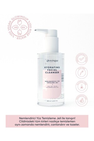 Feuchtigkeitsspendendes Gesichtsreinigungsgel 200 ml. - Bha 1,5 % + Hyaluronsäure Rose-002 - 2