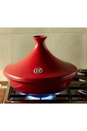 Feuerbeständiger Tajin 32 cm 5 Lt Rot/Burgund TYC00499877359 - 6