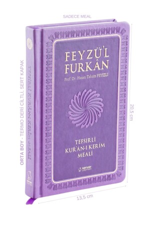 Feyzü'l Furkan Tefsirli Kur'an-ı Kerim Meali (ORTA BOY-SADECE MEAL-CİLTLİ) Lila - 2