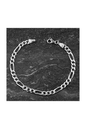 Figaro-Armband für Herren aus 925er Sterlingsilber mit Aufdruck, 6 mm, bc0112 - 2