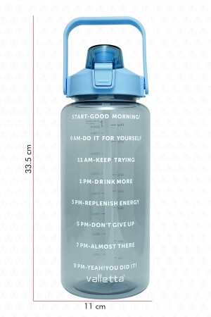 Figo Bpa-freie motivierende Wasserflasche, 2 l, blaue Wasserflasche, Wasserflasche, Wasserflasche SWB-002 - 2