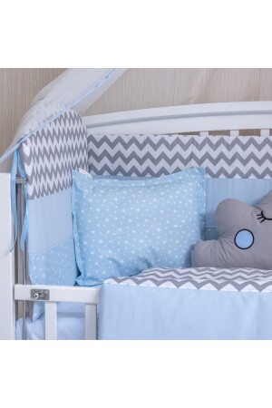 Figured Blue Babybett-Schlafset mit Moskitonetz 70x130 MBUFGM01 - 8