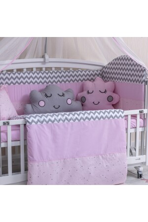 Figured Pink Kinderbett-Babyschlafset mit Moskitonetz 60x120 Größe MB-1-FIG. P.M. - 7