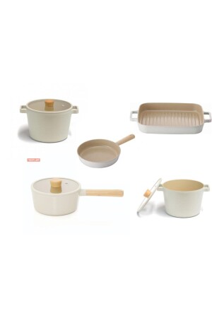 Fika 8-teiliges Topf- und Pfannenset aus Aluminiumguss, Beige 93178 - 2