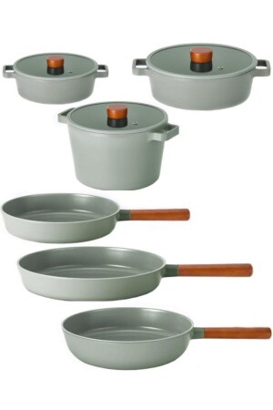 Fika Gri 9 Parça Tencere Seti NEOG-6SET - NEOFLAM