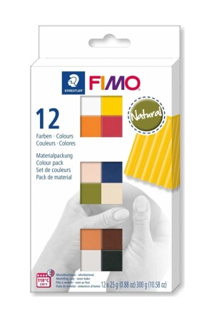 Fimo Soft Polimer Kil Seti 25 Gr X 12 Renk Natural (doğal) Renkler 8023 C12-4 - 2