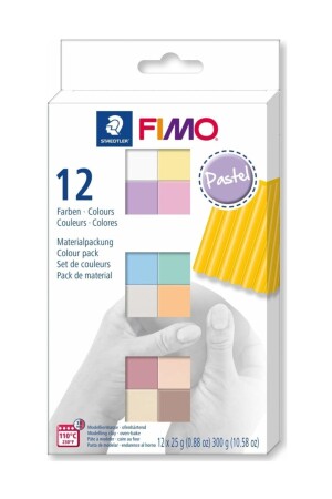 Fimo Soft Polimer Kil Seti 25 Gr X 12 Renk Pastel Renkler - 1