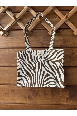 Fimu Mini Braune Zebra-Stofftasche mit Zwickel - 5