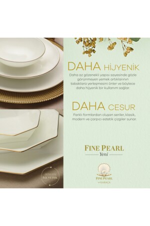 Fine Pearl Extra Quartz Gold 62 Parça 12 Kişilik İnci Yemek Takımı 153.03.08.0188 - 8