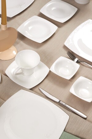 Fine Pearl Node 26 Parça 6 Kişilik Kare Inci Kahvaltı-servis Takımı 153.03.07.5701 - Karaca