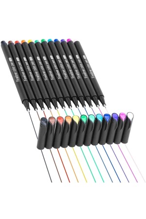 Fineliner 0.4 Mm Ince Uçlu Yazı Ve Çizim Kalemi 12 Renk - 1