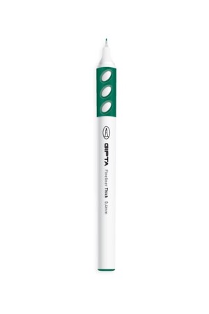 Fineliner Ince Keçe Uçlu Kalem Thick 0.4mm Yuvarlak Gövde Koyu Yeşil (12 Li Paket) K690007 - 1