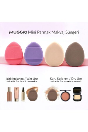 Finger-Make-up-Schwamm – Mini Puff Concealer Puderschwamm 4 Stück - 4