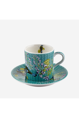 Fiore türkisfarbene Kaffeetasse aus Porzellan, 120 ml, CAPFR1ECTU1 - 2