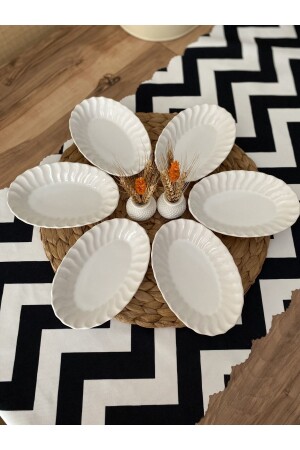 Fırfır Çerezlik, Sunumluk, Kahvaltılık 6 Adet Beyaz Renk FIRFIRÇEREZLİK - FBE HOME