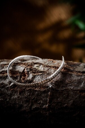 Fischgräten-Silberarmband, Unisex-Armband aus 925er-Sterlingsilber, Fischgrätenmuster, steinloses Armband - 3