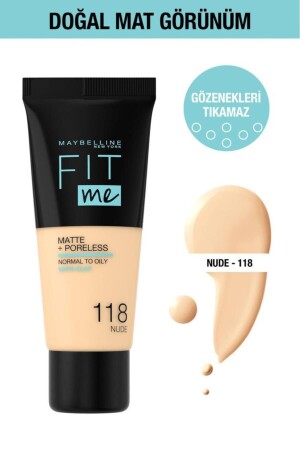 Fit Me Matte Poreless Fondöten - 118 Nude - 2