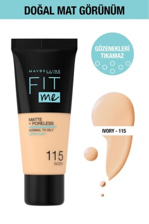 Fit Me Matte Poreless Foundation – 115 Elfenbein - 2