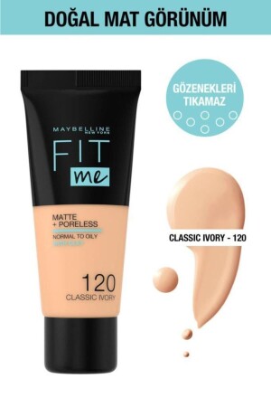 Fit Me Matte-poreless Fondöten - 120 Classic Ivory - 2