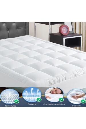 Fitted Kapitoneli Uyku Pedi -400 Gr-m2 Iç Dolgu - %100 Pamuklu Kumaş Pofuduk Yatak Koruyucu - Kozzy Home