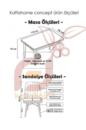 Fixed Lotus 70x110 Cm , 4 Kişilik Sabit Masa Sandalye Takımı , Mutfak Masa Takımı - Gri KNF-KNN-001 - 6