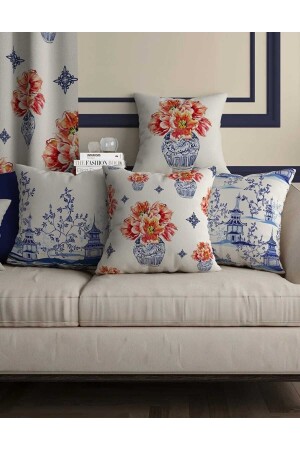 أرقام عرقية حقيقية من منطقة مينز-آسيا تم تصميمها بأربعة قطع هدية زينة رمي الوسادة - قضية الوسادة - Flamenco Tekstil