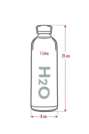 Flasche aus Borosilikatglas, 1 Liter, Schwarz, H2o81001 oburmatara - 6