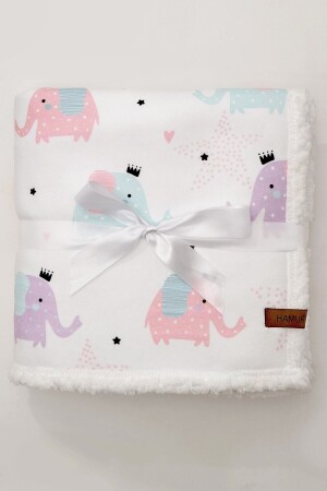 Flauschige Babydecke 80x100 cm Elefant - 5