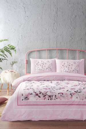 Fleur Rose Doppelbett-Bettbezug-Set PR-EVTEKSTILI-57163301327 - 1